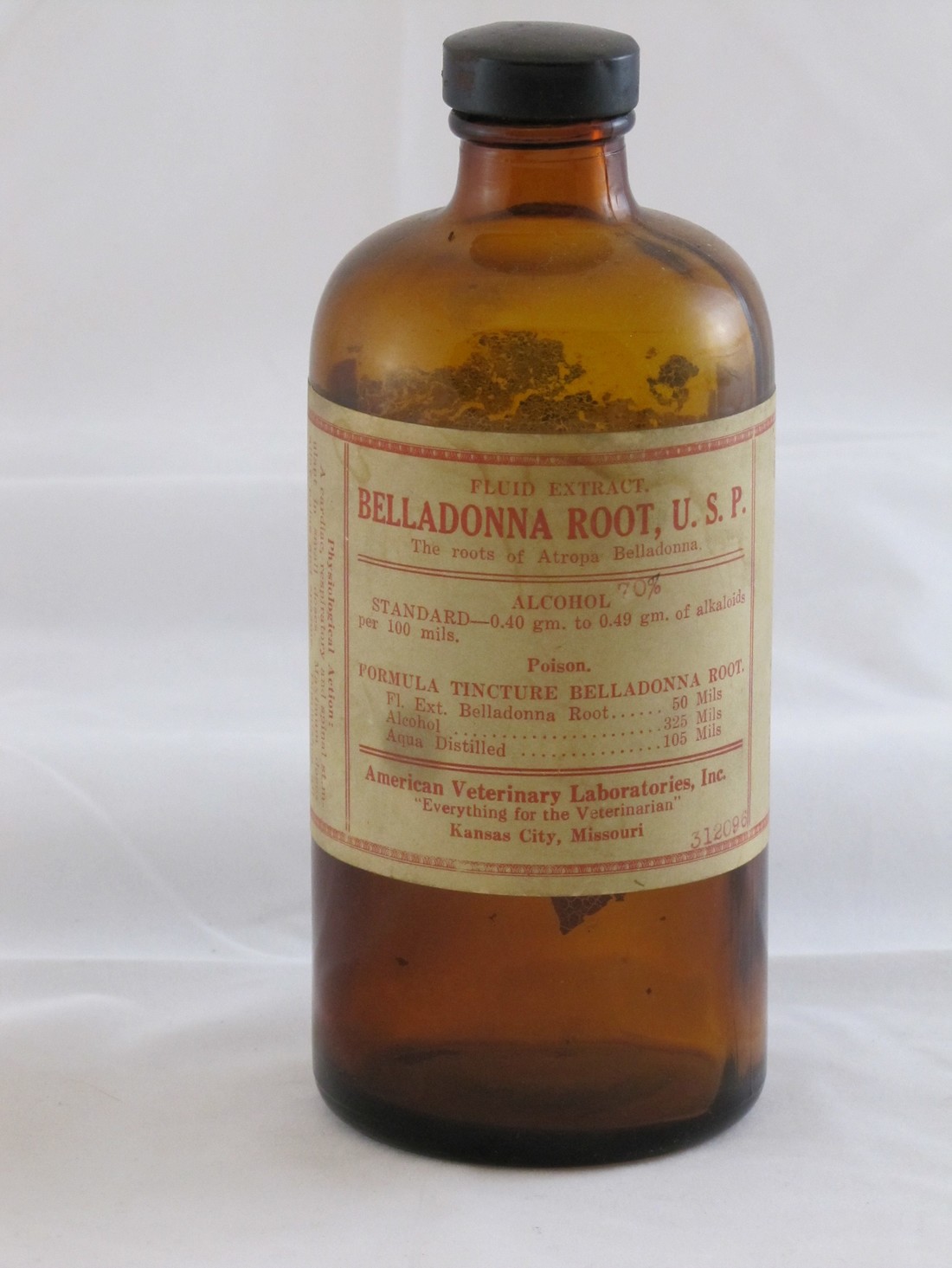 Bottle of belladonna root