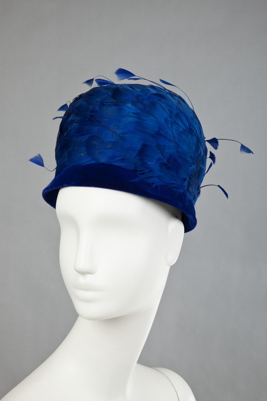 Image of blue feathered hat