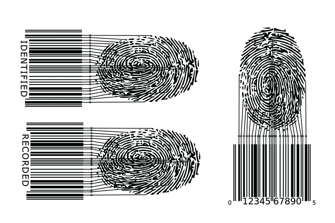 illustration of fingerprints shaped like bullets